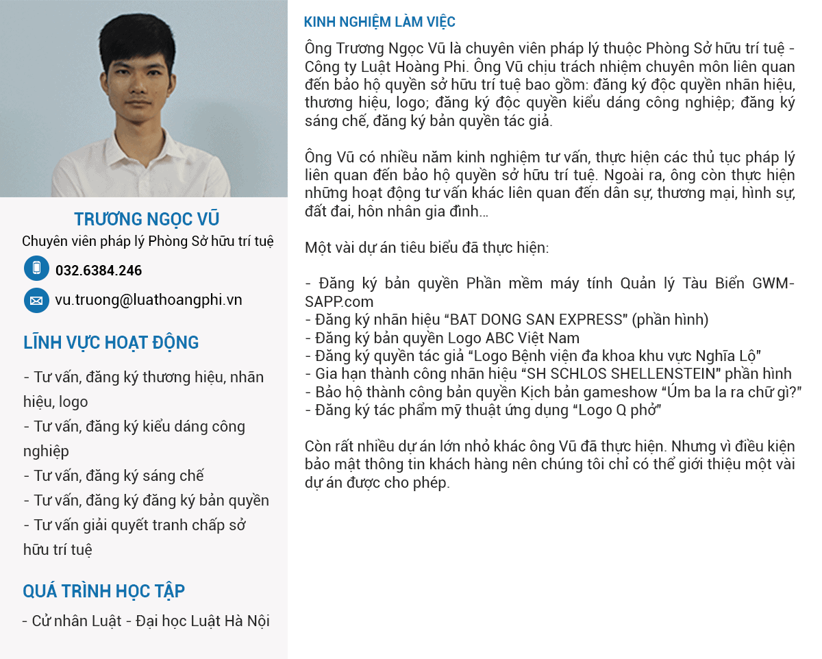 Chuyên Viên Pháp Lý Trương Ngọc Vũ