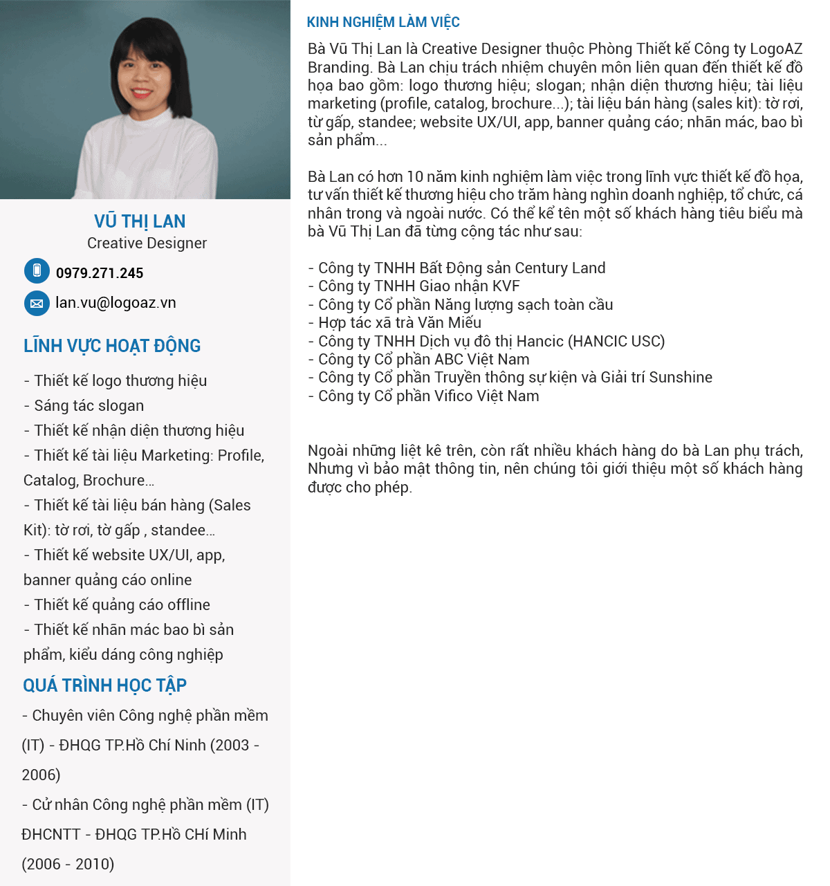 Creative Designer Vũ Thị Lan